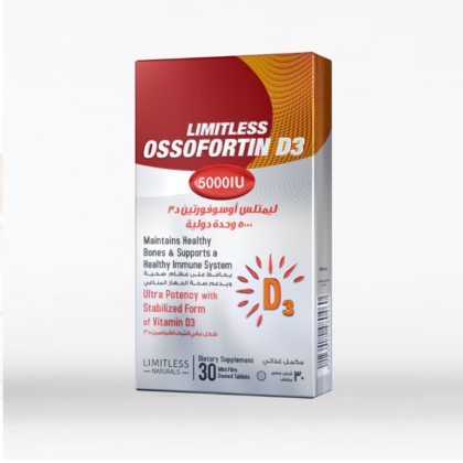 Limitless Ossofortin 5000 IU - Vitamin D 30 Tablets