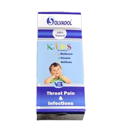 Solvadol kids spray for throat pain and infections